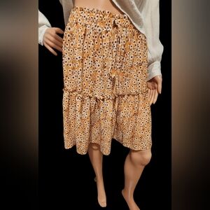 Elastic waist floral print skirt XL